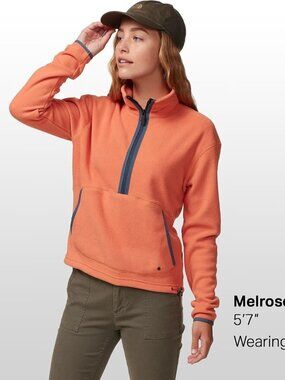 Backcountry Huxley 1/2-Zip Pullover in Orange